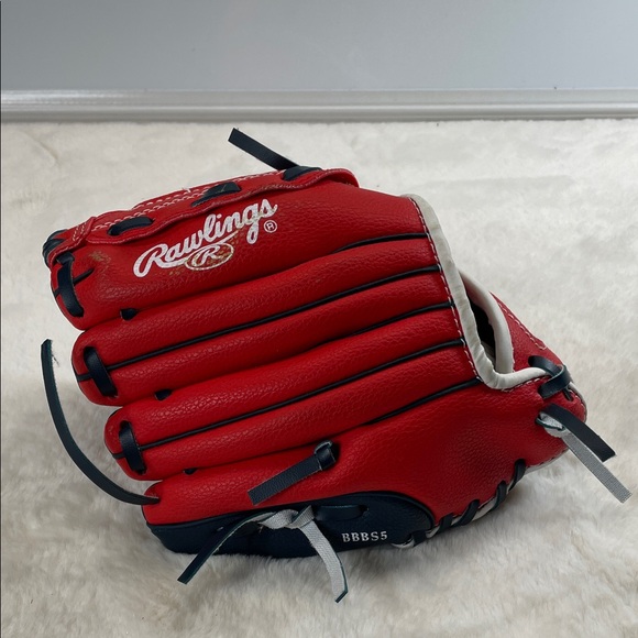 Rawlings Red and Blue Baseball Mitt - Picture 1 of 4